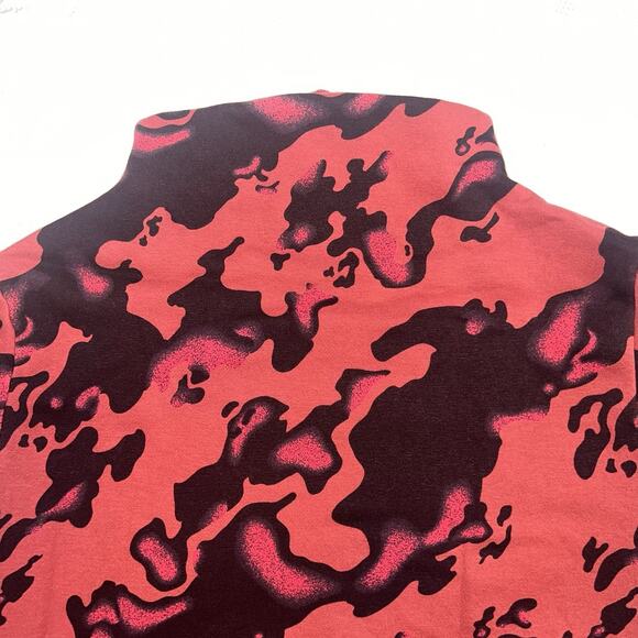 ADIDAS Sweatshirt Women’s Size L Pink Maroon Camo AOP Mock Neck Casual Sporty - Picture 10 of 14